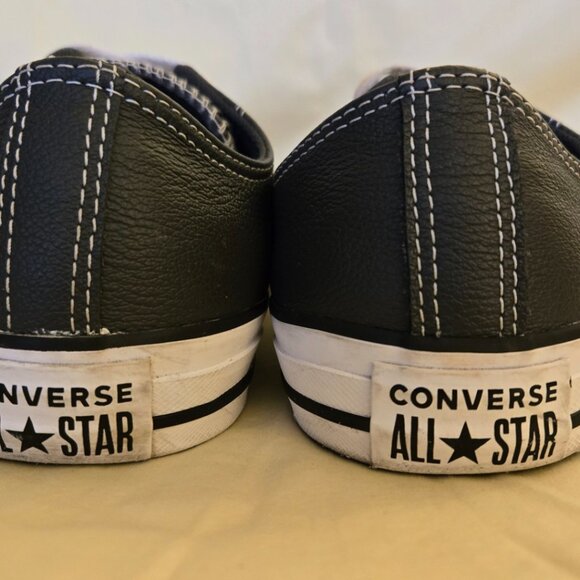 Grey Leather Converse All Stars Low Top Sneakers Men's Size 9 Women's Size 11 - Picture 6 of 12